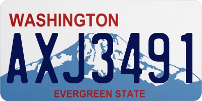WA license plate AXJ3491