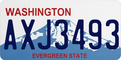 WA license plate AXJ3493