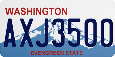 WA license plate AXJ3500