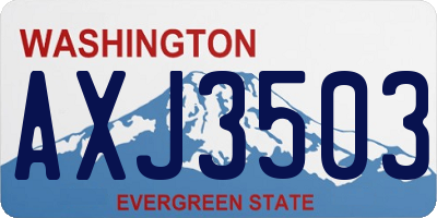 WA license plate AXJ3503
