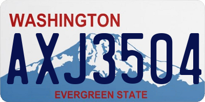 WA license plate AXJ3504