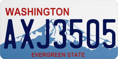WA license plate AXJ3505