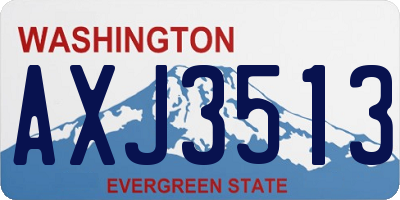 WA license plate AXJ3513