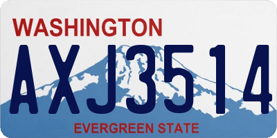 WA license plate AXJ3514