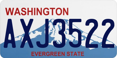 WA license plate AXJ3522