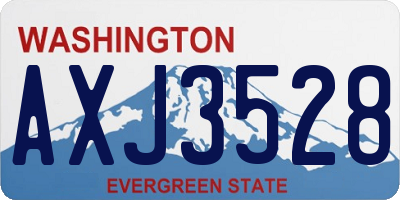 WA license plate AXJ3528
