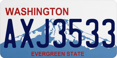 WA license plate AXJ3533