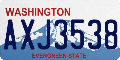 WA license plate AXJ3538