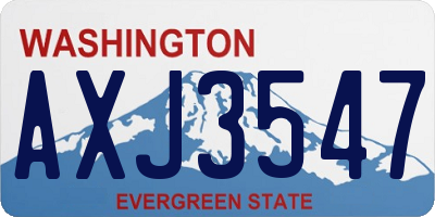WA license plate AXJ3547