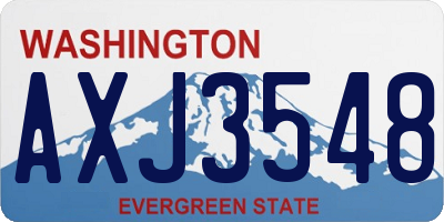 WA license plate AXJ3548