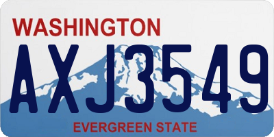 WA license plate AXJ3549