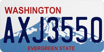 WA license plate AXJ3550