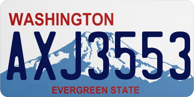 WA license plate AXJ3553