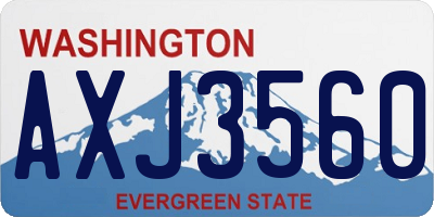 WA license plate AXJ3560