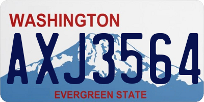 WA license plate AXJ3564