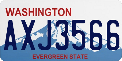 WA license plate AXJ3566