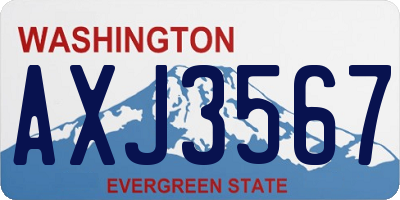 WA license plate AXJ3567