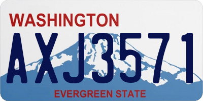 WA license plate AXJ3571