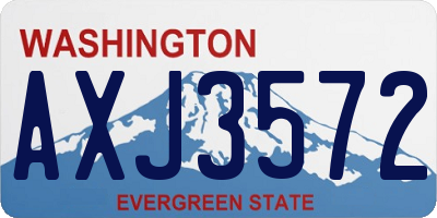 WA license plate AXJ3572