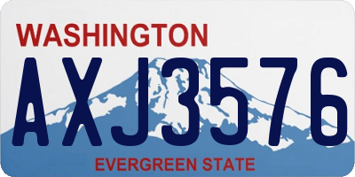 WA license plate AXJ3576