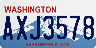 WA license plate AXJ3578