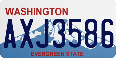 WA license plate AXJ3586