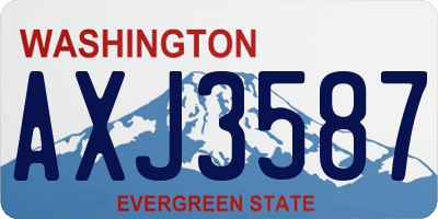 WA license plate AXJ3587