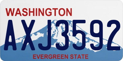 WA license plate AXJ3592