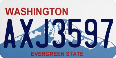 WA license plate AXJ3597