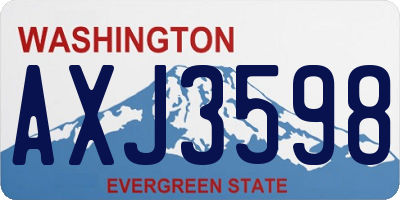 WA license plate AXJ3598
