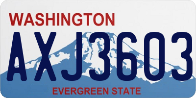 WA license plate AXJ3603