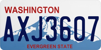 WA license plate AXJ3607