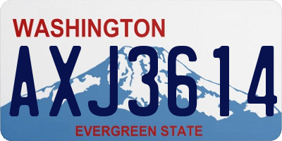 WA license plate AXJ3614