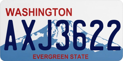 WA license plate AXJ3622