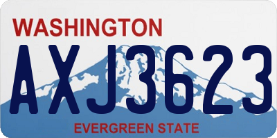 WA license plate AXJ3623
