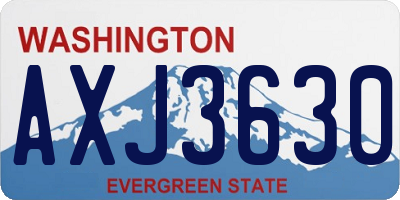 WA license plate AXJ3630
