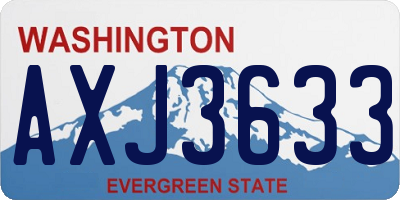 WA license plate AXJ3633