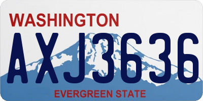 WA license plate AXJ3636
