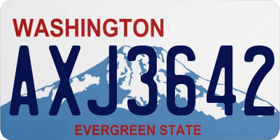 WA license plate AXJ3642