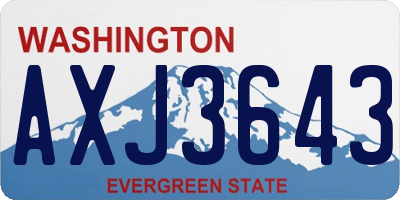 WA license plate AXJ3643