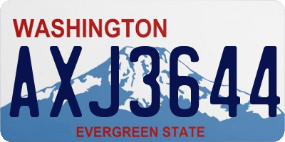WA license plate AXJ3644