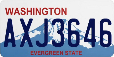 WA license plate AXJ3646