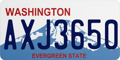 WA license plate AXJ3650