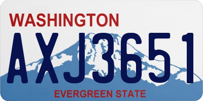WA license plate AXJ3651
