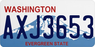 WA license plate AXJ3653