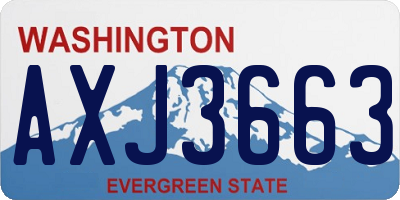 WA license plate AXJ3663