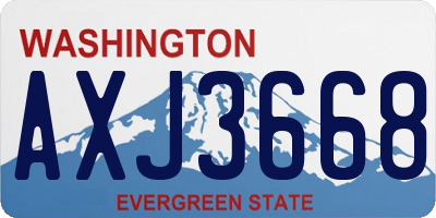 WA license plate AXJ3668