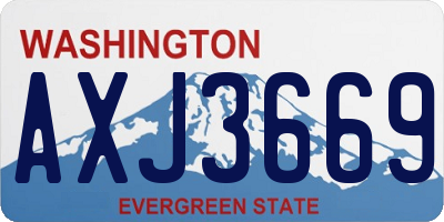 WA license plate AXJ3669