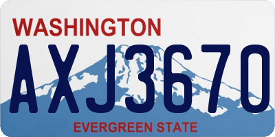 WA license plate AXJ3670
