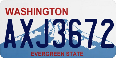 WA license plate AXJ3672